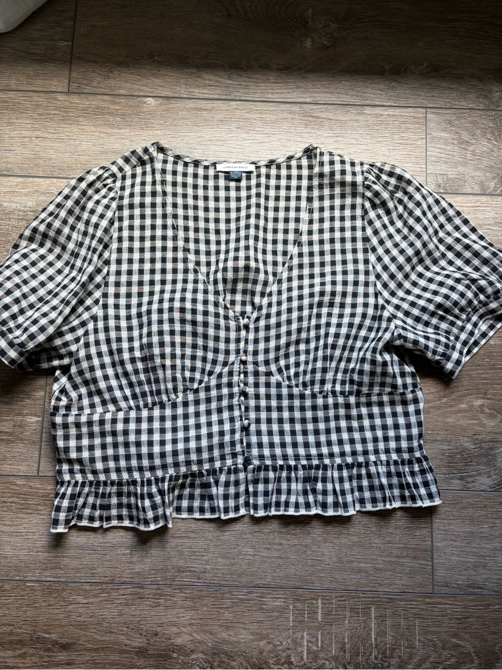 American eagle Gingham Top XL